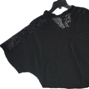 SHEIN 2 TOPS  Black & Red 2XL XXL lace flower detail